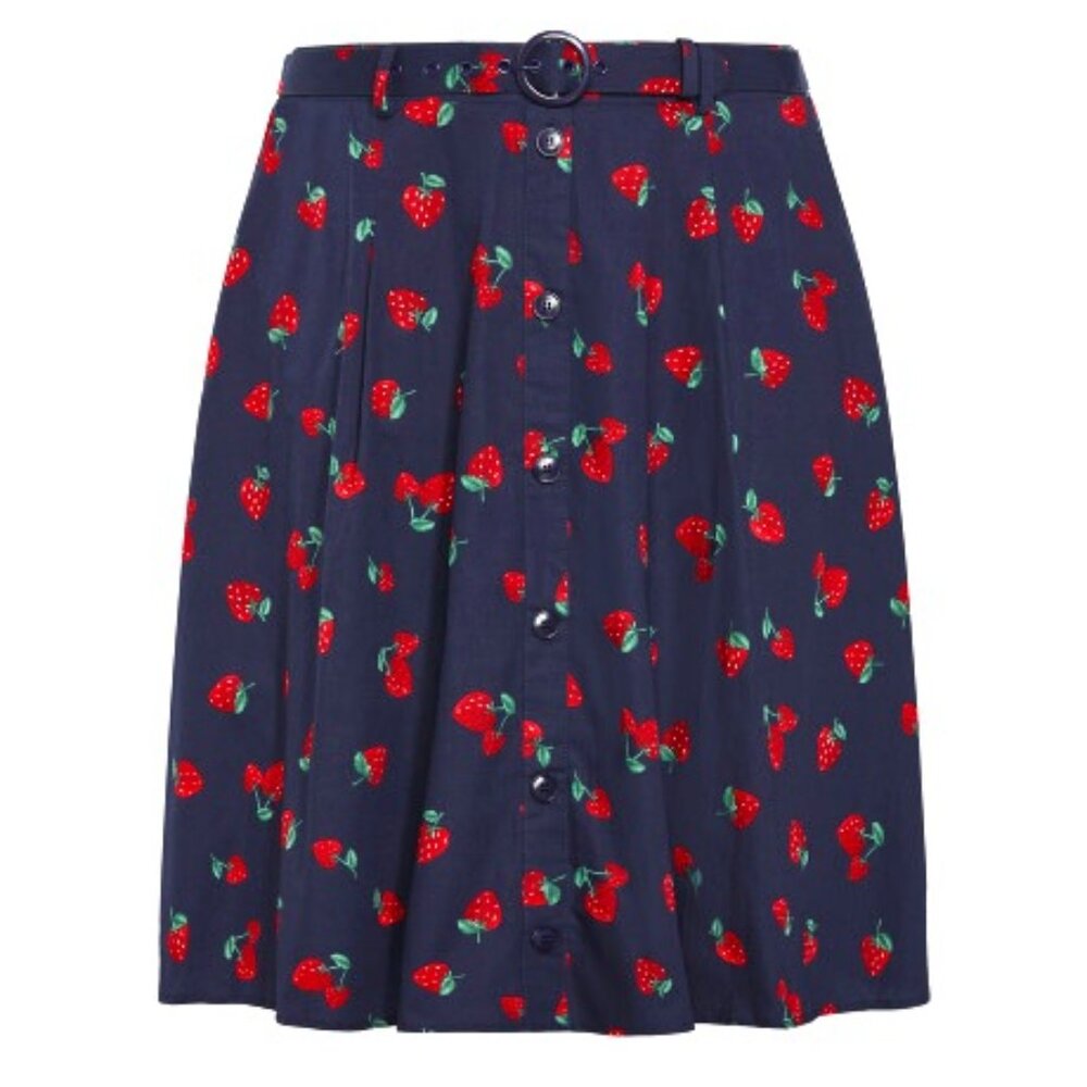 Plus sz 16 Pinup High Waisted Strawberry skirt with Pockets NEW CITY CHIC NWT